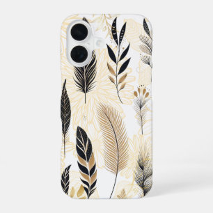 Para iPhone 16 Funda de teléfono con estampado de plumas