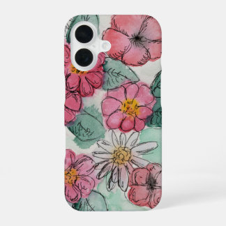 Para iPhone 16 Funda de teléfono con flores