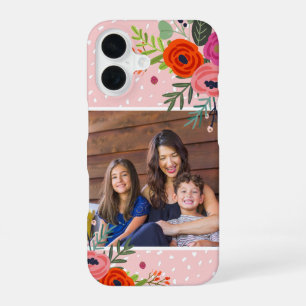 Para iPhone 16 Funda de teléfono con foto personalizada de flores