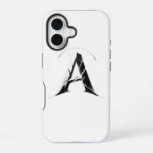 Funda de teléfono con inicial A gótica agrietada -