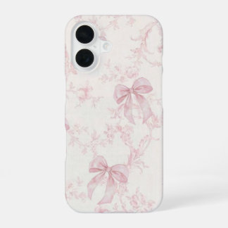 Para iPhone 16 Funda de teléfono con lazo rosa coqueta |