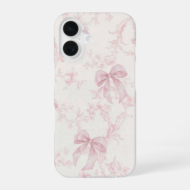Para iPhone 16 Funda de teléfono con lazo rosa coqueta | (Reverso )