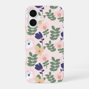 Para iPhone 16 Funda de teléfono con llamativo motivo floral en n