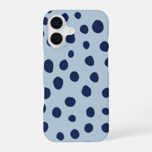 Para iPhone 16 Funda de teléfono con lunares azules minimalistas