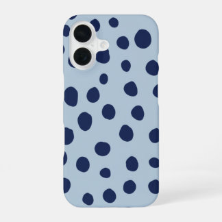 Para iPhone 16 Funda de teléfono con lunares azules minimalistas 
