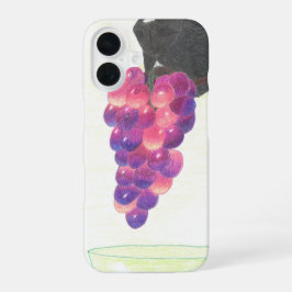 Para iPhone 16 Funda de teléfono con nariz de perro y uva