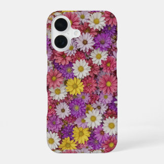 Para iPhone 16 Funda de teléfono con pared floral 3D