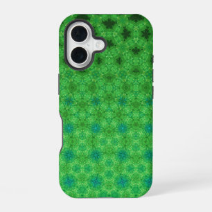 Para iPhone 16 Funda de teléfono con patrón circular verde