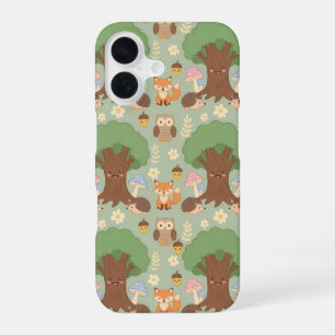 Para iPhone 16 Funda de teléfono con patrón de adorables animales