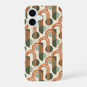 Para iPhone 16 Funda de teléfono con patrón de arco de terracota