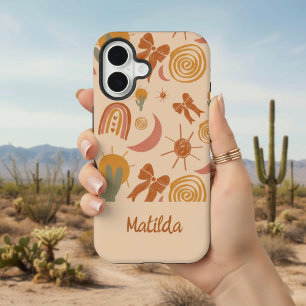 Para iPhone 16 Funda de teléfono con patrón de sol del desierto p