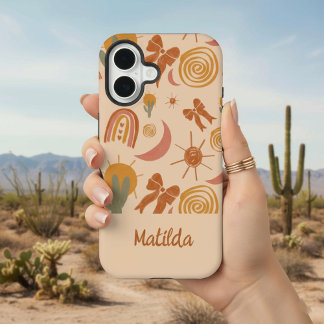 Para iPhone 16 Funda de teléfono con patrón de sol del desierto p