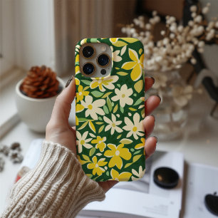 Para iPhone 16 Funda de teléfono con patrón floral amarillo - Gol
