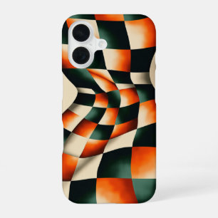 Para iPhone 16 Funda de teléfono con remolino óptico retro