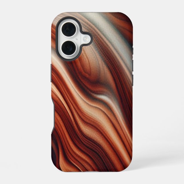 Para iPhone 16 Funda de teléfono con veta de madera (Reverso )