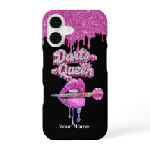 Funda de teléfono Darts Queen Glitter Pink Drip