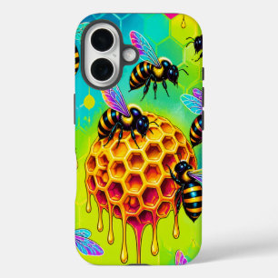 Para iPhone 16 Funda de teléfono de abeja melífera vibrante