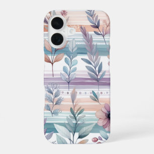 Para iPhone 16 Funda de teléfono de acuarela floral