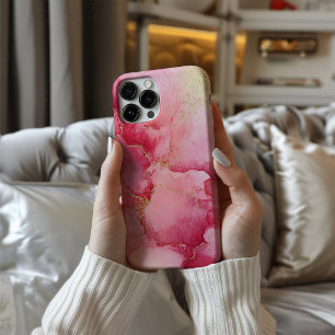 Para iPhone 16 Funda de teléfono de acuarela rosa y dorado Rose B
