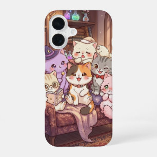 Para iPhone 16 Funda de teléfono de amigos de gatos mágicos acoge