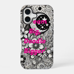 Para iPhone 16 Funda de teléfono de arte de garabatos creativos –