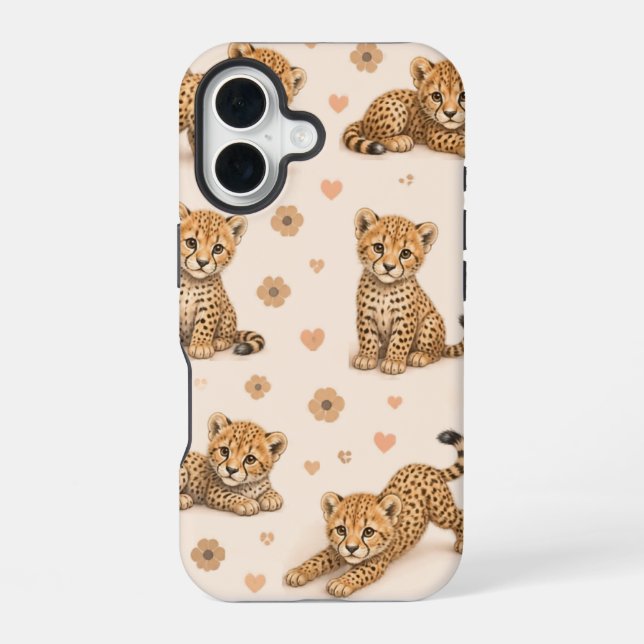Para iPhone 16 Funda de teléfono de bebé guepardo lindo (Reverso )