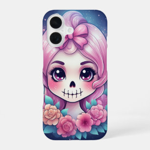 Para iPhone 16 Funda de teléfono de cráneo lindo