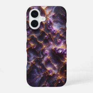 Para iPhone 16 Funda de teléfono de cristal de amatista púrpura d