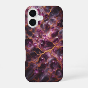 Para iPhone 16 Funda de teléfono de cristal de amatista púrpura d