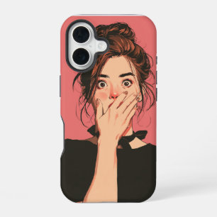 Para iPhone 16 Funda de teléfono de dibujos animados con expresió
