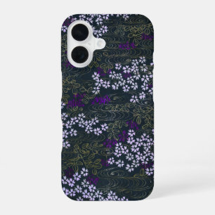 Para iPhone 16 Funda de teléfono de flor de cerezo nocturna japon