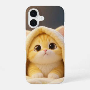 Para iPhone 16 Funda de teléfono de gato Kawaii acogedor