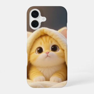 Para iPhone 16 Funda de teléfono de gato Kawaii acogedor