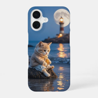 Para iPhone 16 Funda de teléfono de gato Kawaii acogedor