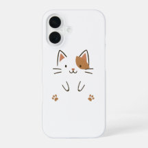 Funda de teléfono de gato minimalista linda