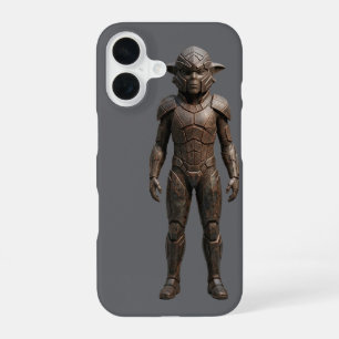 Para iPhone 16 Funda de teléfono de guerrero alienígena 3D Sci-Fi