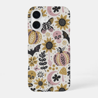 Para iPhone 16 Funda de teléfono de Halloween Boho Malhumor Estét