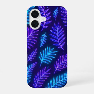Para iPhone 16 Funda de teléfono de hojas tropicales de neón