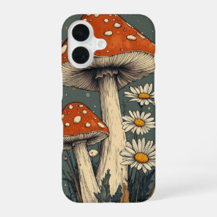 Para iPhone 16 Funda de teléfono de hongos psicodélicos