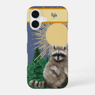 Para iPhone 16 Funda de teléfono de mapache