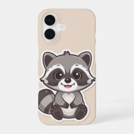 Para iPhone 16 Funda de teléfono de mapache de dibujos animados l