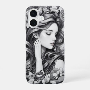 Para iPhone 16 Funda de teléfono de mujer durmiendo