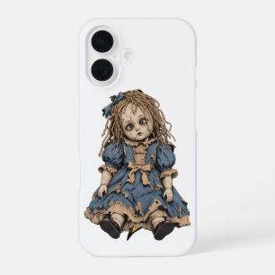 Para iPhone 16 Funda de teléfono de muñeca de porcelana agrietada