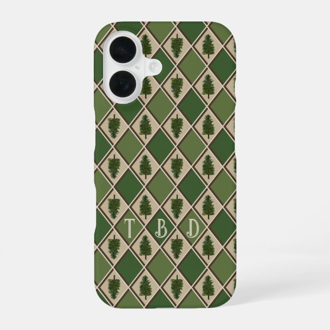 Para iPhone 16 Funda de teléfono de pino y arlequín (Reverso )