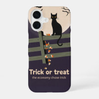 Funda de teléfono de vector plano de Luna y Gato N