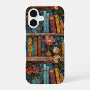 Para iPhone 16 Funda de teléfono de vidrio emplomado con tema de