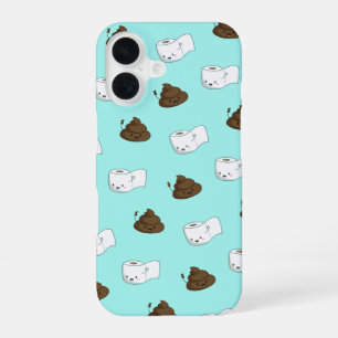 Para iPhone 16 Funda de teléfono divertida con Emoji de Caca y Pa