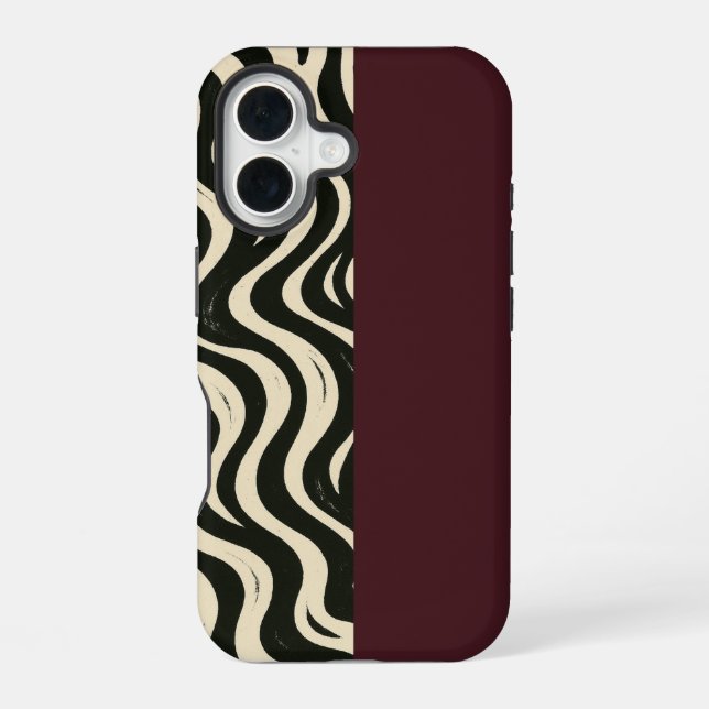 Para iPhone 16 Funda de teléfono dividida Burdeos (Reverso )