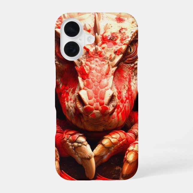 Para iPhone 16 Funda de teléfono Dragón Rojo (Reverso )