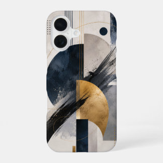 Para iPhone 16 Funda de teléfono elegante abstracta azul marino y